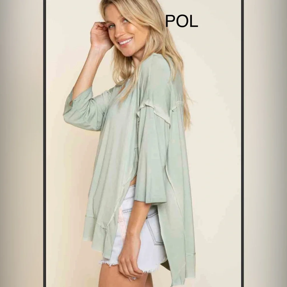 BP215-9💚NEW! POL perfect in Mint Asymmetrical Tunic designed2stun on casual days - Picture 10 of 11
